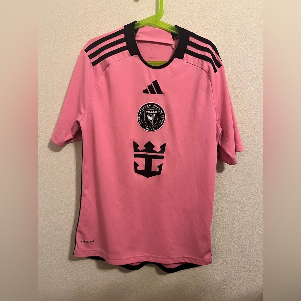 adidas Pink Miami Soccer Jersey with Black Accents